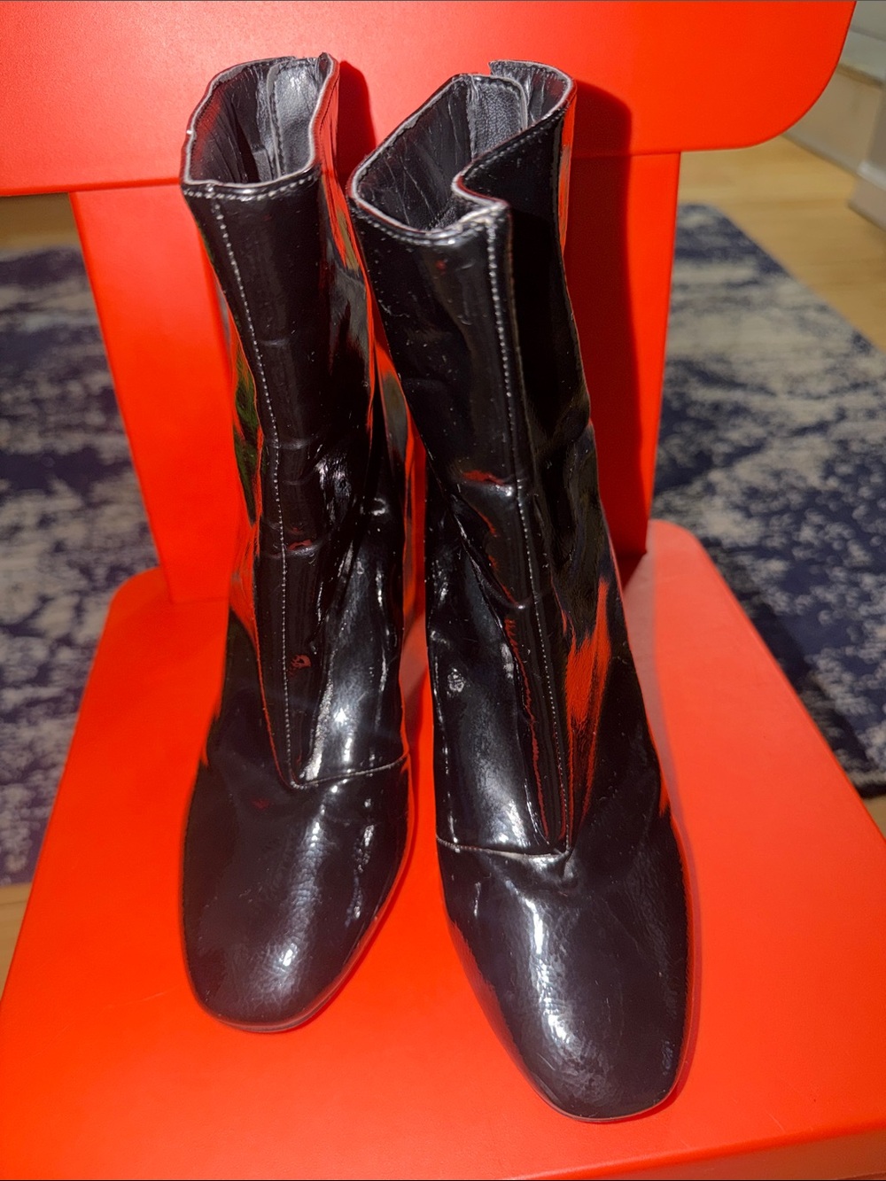 Jessica Simpson Black Patent Ankle Booties